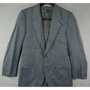 Vintage Yves Saint Laurent Blazer Men 38S YSL Gray Pinstripe Wool Made in France